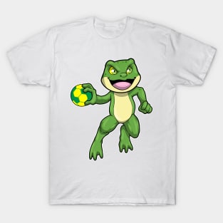 Frog at Sports with Handball T-Shirt